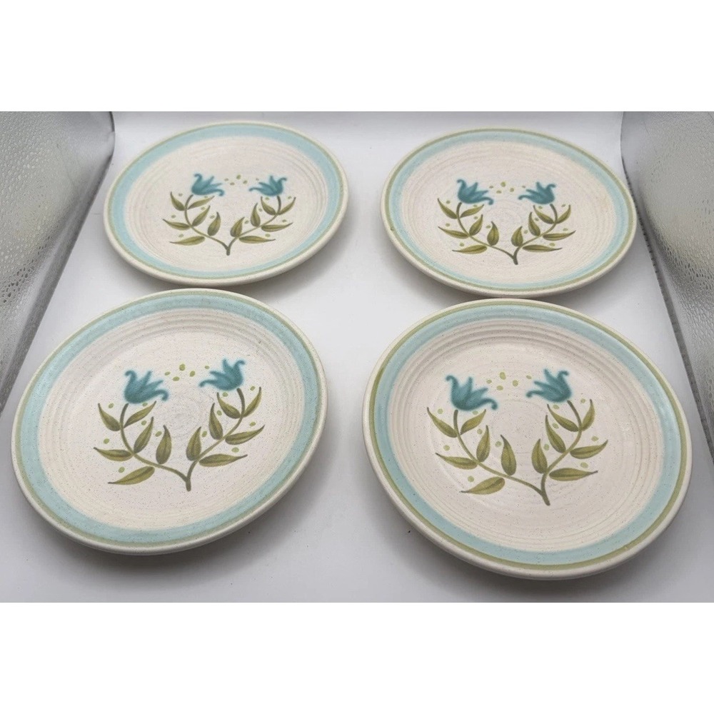 Vintage Franciscan Tulip Time Plates Set of 4 Salad Bread Butter
